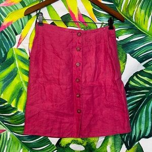 Vintage United Colors of Benetton Raspberry Red Button Front Spring Summer Skirt